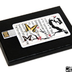 카드형 자개 USB<4G><매화나비>