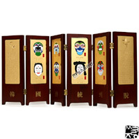 금도금 6폭 병풍<BR><한국의 탈>