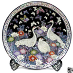 궁중자개 채화 쟁반(大)<꽃학>