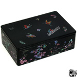흑 채화 명함함<나비>
